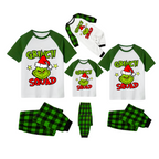 Grinch Squad Family Pajamas Set - White Green Green Grinch Squad