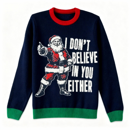 Zero Shame, All Game: Funny Santa Print Ugly Christmas Sweater