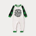 Christmas Make Memories Together 2026 Print Green Rotator Cuff Top With Green & Black Plaid Family Matching Pajamas With Dog