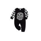 Making Memories Together Family Christmas 2026 Pajamas Set - Black Top Black and White Plaid Pants White Graphic Text
