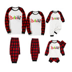 Christmas 2025 "Believe" Letter White Long Sleeve Top and Red & Black Plaid Pants Family Matching Pajamas