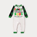 Family Memories Together Christmas 2026 Print Long Sleeve Top With Green & Black Plaid Christmas Family Matching Pajamas