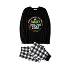 "Family Christmas 2026 Making Memories Together" Text Print Black and White Plaid Family Matching Pajamas