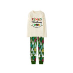 Christmas Gnomes Hanging with my Gnomies Family Pajamas Set - Cream Top, Christmas Tree Pants, Christmas Tree Sleeves, Gnome Print