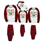 Christmas Gnomes Hanging with my Gnomies Family Pajamas Set - White Top, Red Plaid Pants, Red Plaid Sleeves, Gnome Print