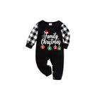 Make Christmas Great Again Family Pajamas Set - Black Top Black and White Plaid Pants Santa Claus Graphic