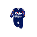 Christmas 2026 Santa Print Family Matching Family Pajamas Set - Blue Top, Blue Pants, Santa Pattern