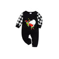 Black and White Plaid Short Sleeve Christmas Pajamas Set with Funny Grinch Patterns