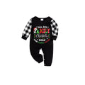 We Are Family Making Memories Together Christmas 2026 Pajamas Set - Black Top Black and White Plaid Pants Colorful Text Graphic