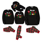 "We Are Family 2026" Coloful Text Pattern Black Long Sleeve Top