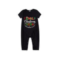 Family Christmas 2026 Family Pajamas Set - Black Top Red Pants Red Plaid Pattern Christmas Letter Print