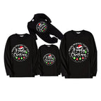 "Making Memories Together Family Christmas 2026" Circle Colorful Text Pattern Black Long Sleeve Top