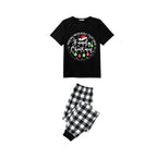 Making Memories Together Family Christmas 2026 Pajamas Set - Black Top Black and White Plaid Pants White Text Graphic