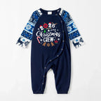 2026 Christmas Crew Making Memories Together Text Print Blue Family Matching Pajamas