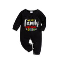 Christmas Family Matching Pajamas-Black Top and Green Plaid Pants Pjs Set with "We Are Family Christmas 2026" Artistic Font Print