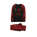Red and Black Plaid Christmas Pajamas Set With Christmas Holiday Text