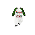 White Top Green Sleeves Green Plaid Pants Pajamas Set With "Family Christmas 2026" Text Print