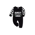 Black and White Plaid Short Sleeve Christmas Pajamas Set With Holiday Slogan Print