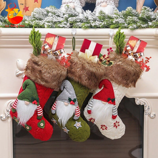Christmas Knitted Faceless Big Socks  Red/ Green /White