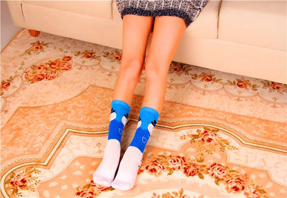 Colorful Women Cotton Funny Christmas Socks Snowflake Winter Santa Claus Snow Elk Gift 1PCS