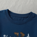 "Let it Snow" Slogan and Snowman Printed Blue Plaid Christmas Family Matching Pajamas