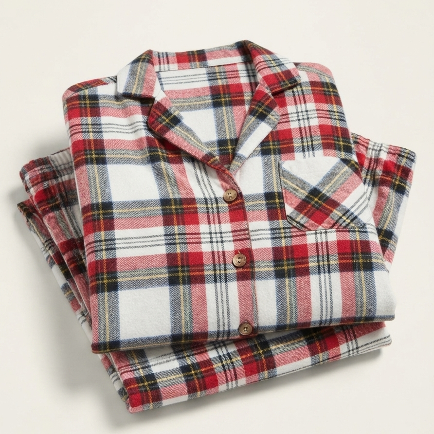 Family Red Plaid Button-Front Pajamas Set
