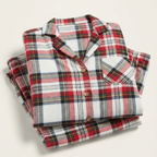 Family Red Plaid Button-Front Pajamas Set