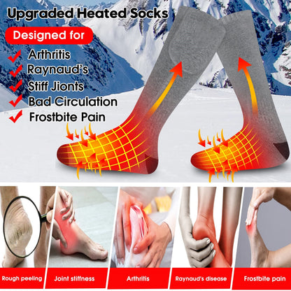Women Men Rechargeable Machine Washable 4000mAh Heated Socks