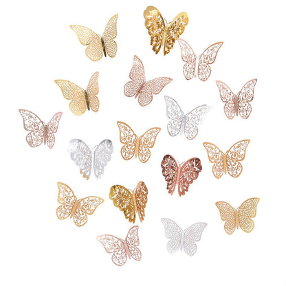 12Pcs 3D Hollow Butterfly Wall Sticker