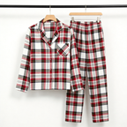 Holiday Family Red Plaid Button-Front Matching Pajamas Set