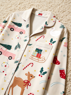 Charming Reindeer, Pink Trucks & Candy Canes Holiday Women Pajama Set