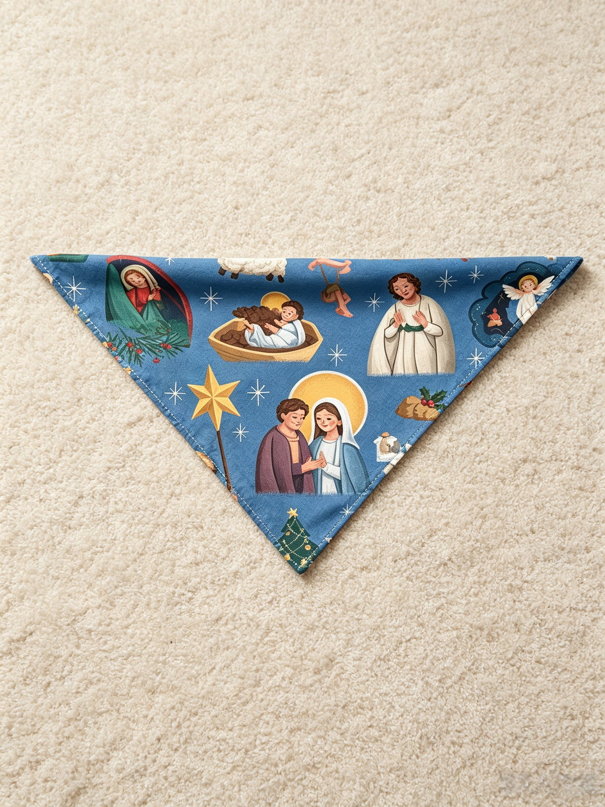 Holy Night Nativity Scene Jesus Women Christmas Two-Piece Button Up Long Sleeve Pajamas