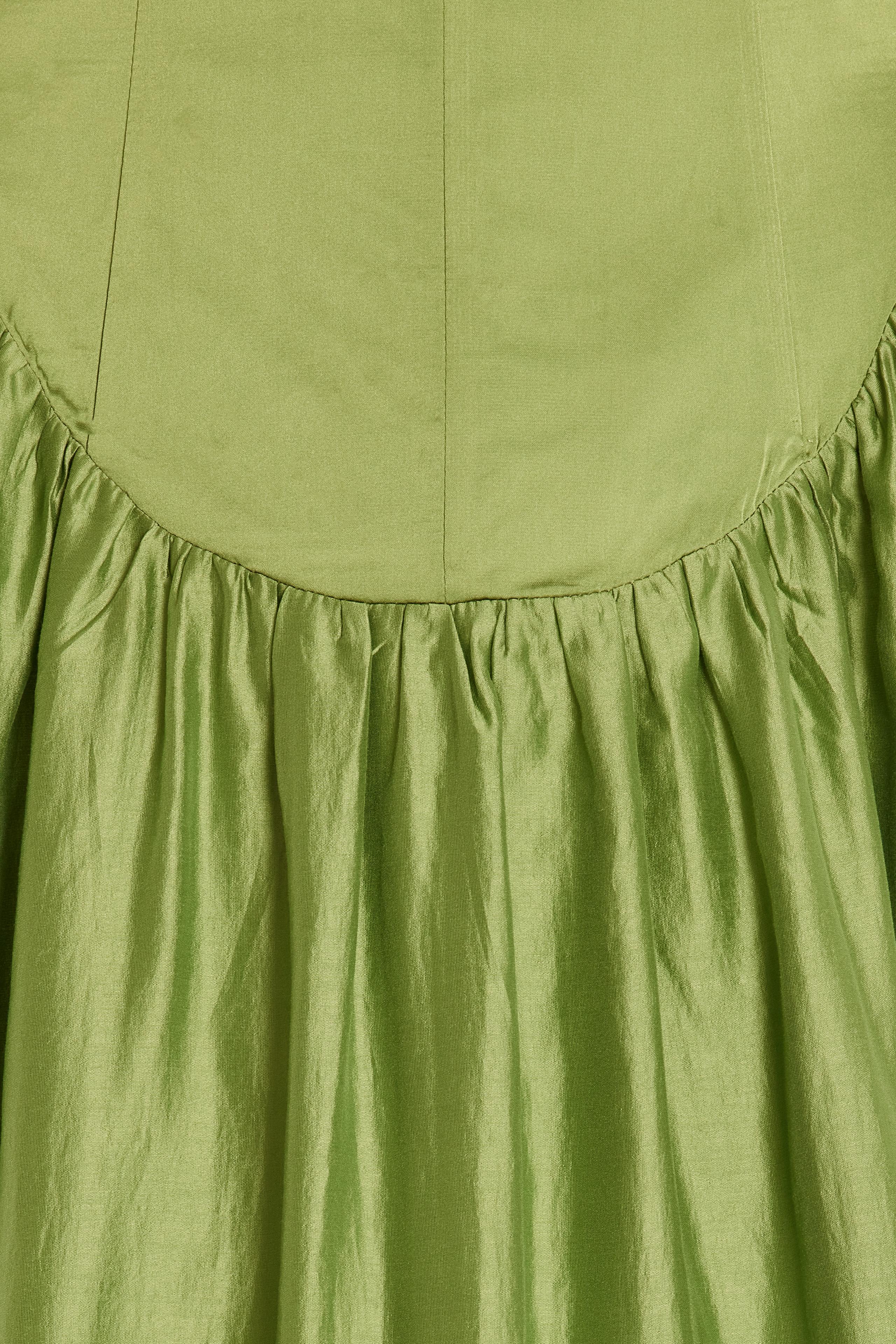 Round Neck Long Sleeve Gathering Top & Solid Maxi Skirt Set