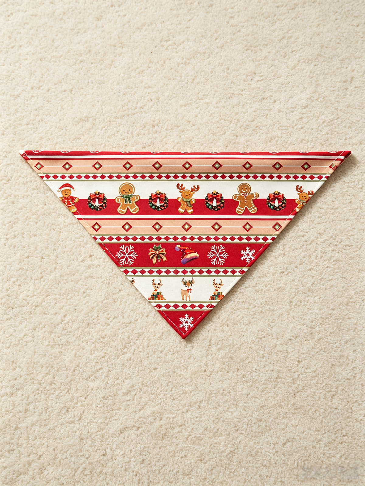 Festive Gingerbread and Elk Print Women Christmas Two-Piece Button-Down PJS