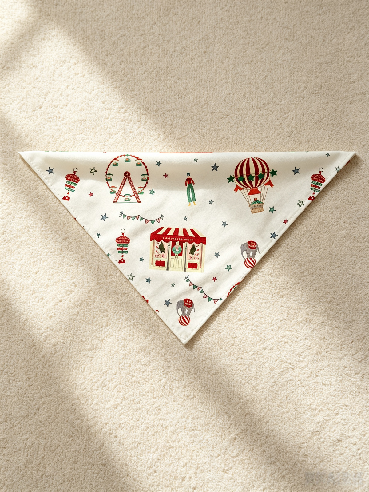Two-Piece Set Women Christmas Button-Down Long Sleeve PJS Set with Pockets Cute Circus and Carnival Print Festive Holiday  Pajamas