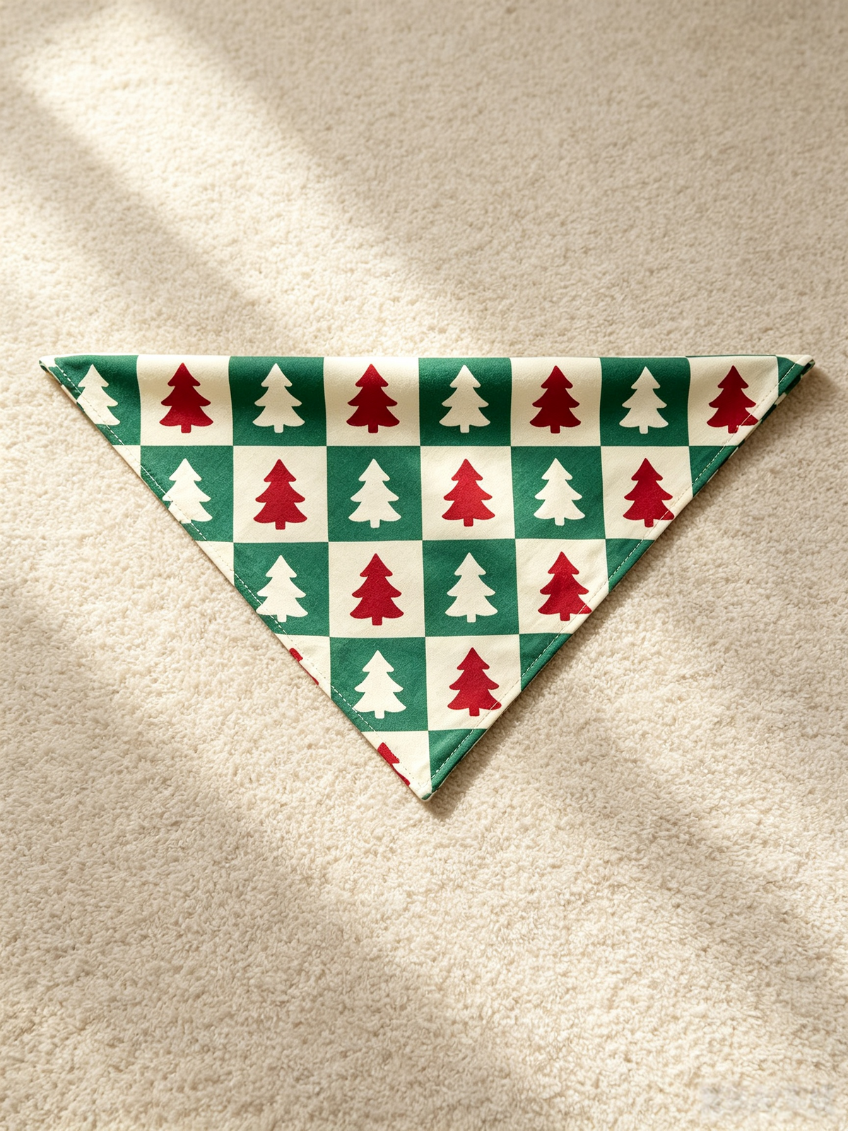 Women Christmas Pajamas - Green & Red Christmas Tree Block Check Button-Down Sleep Set