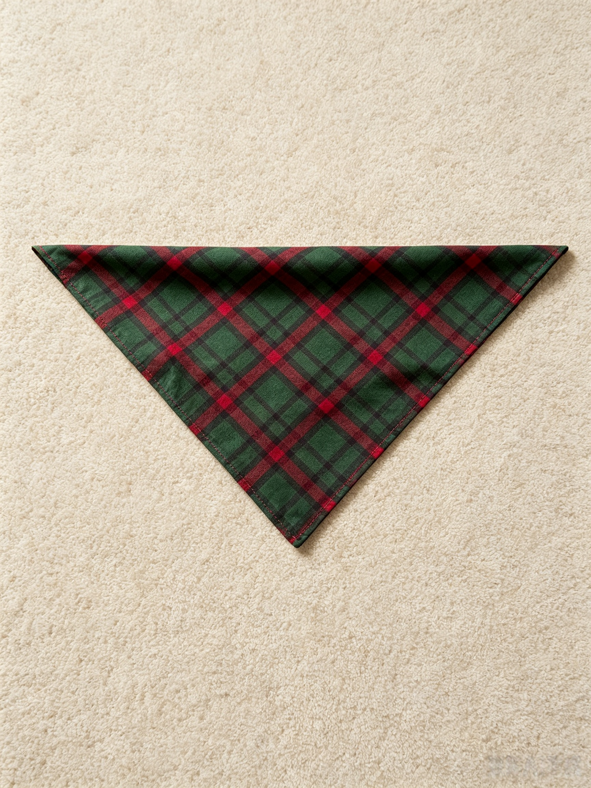 Women Christmas Pajamas - Dark Green & Red Diagonal Plaid Button-Down Set