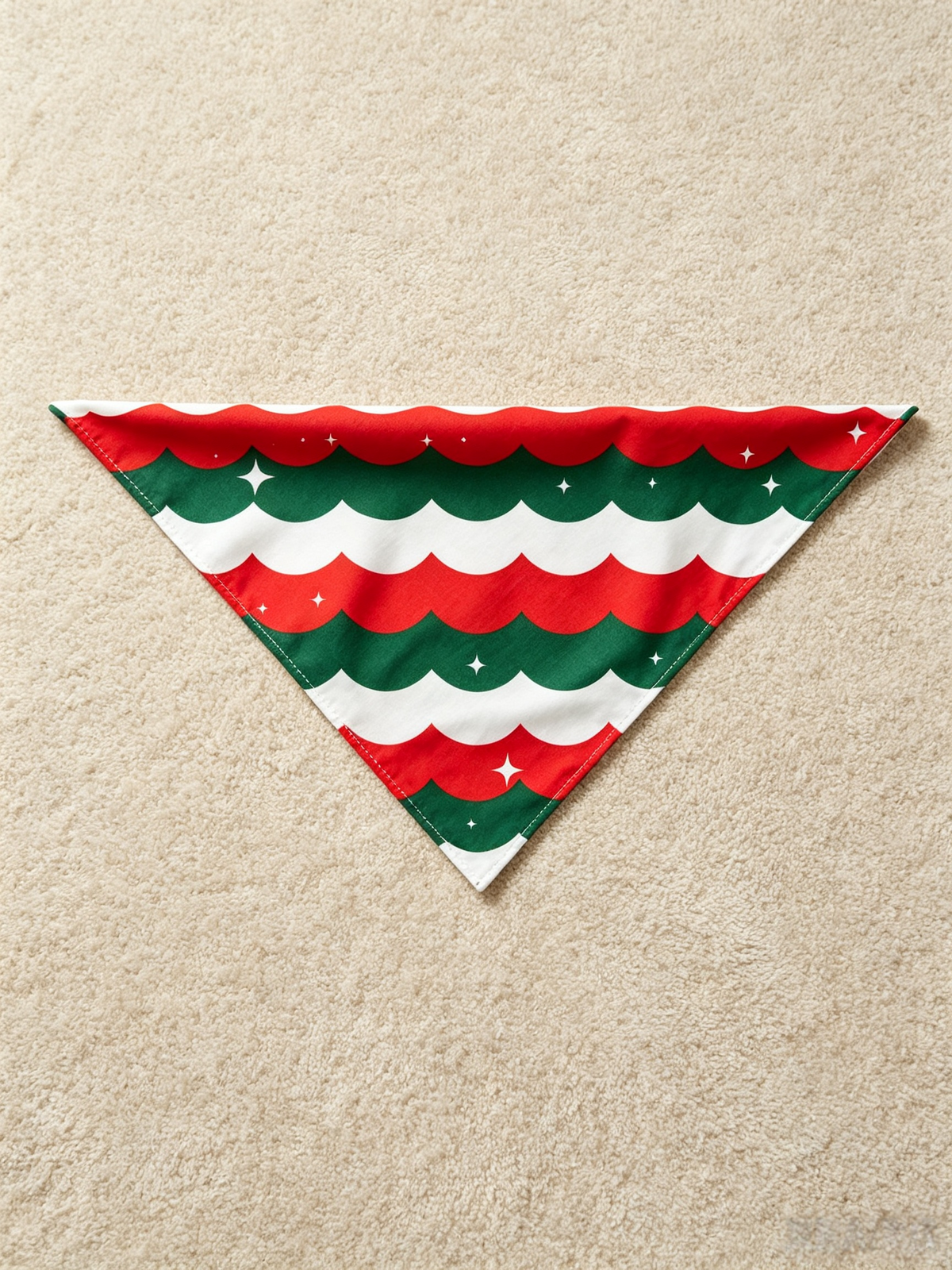 Festive Red & Green Scallop Wave Christmas Women Hooded Onesie - Zip-Up Loungewear