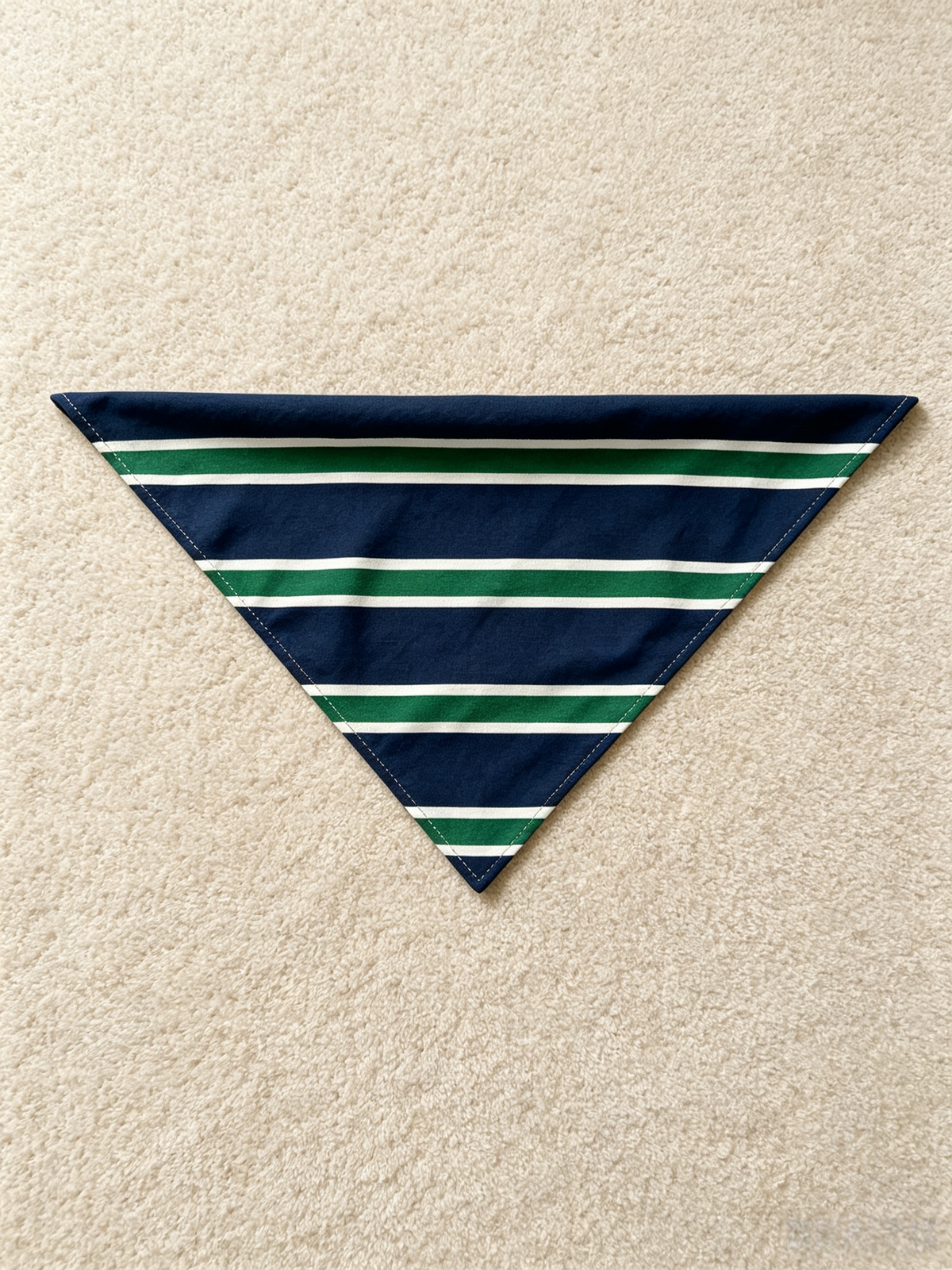 Women Christmas Pajamas - Navy Blue Green & White Horizontal Striped Button up Pajamas