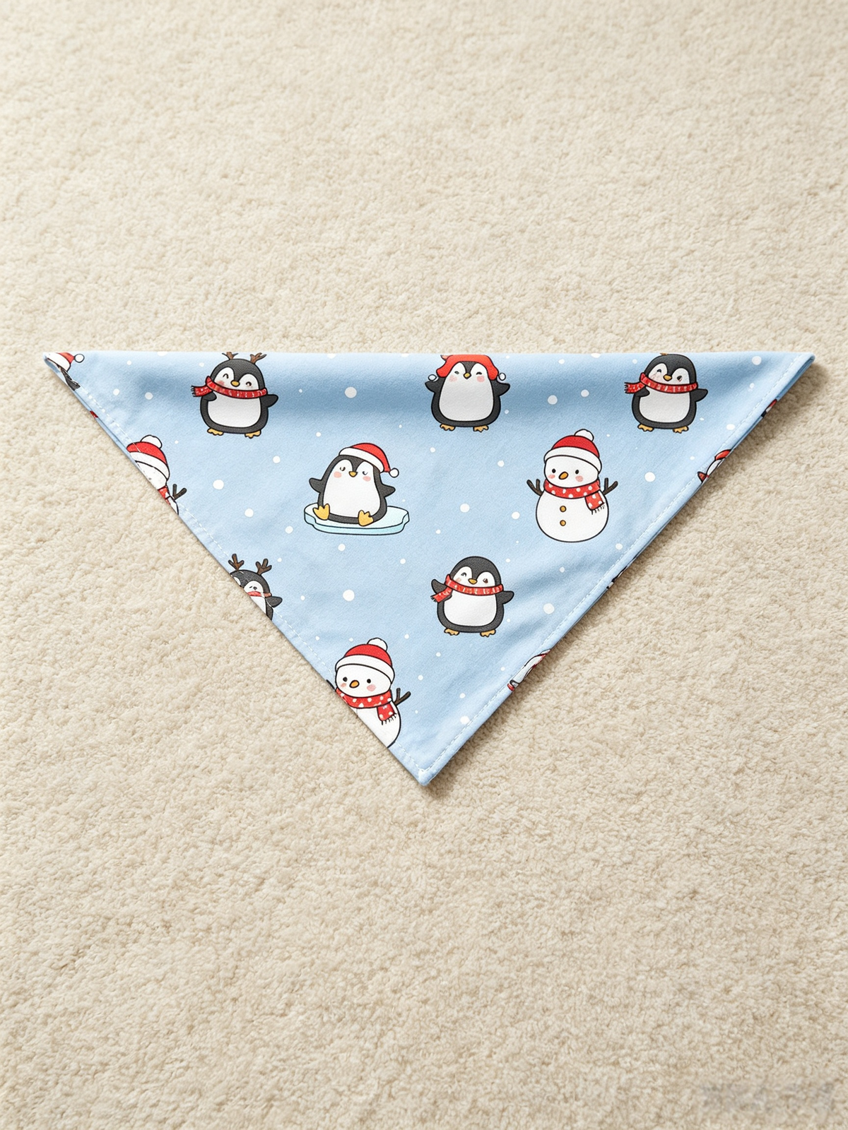 Women Christmas Pajamas - Light Grey Winter Penguin & Snowflake Print Button up Pajamas