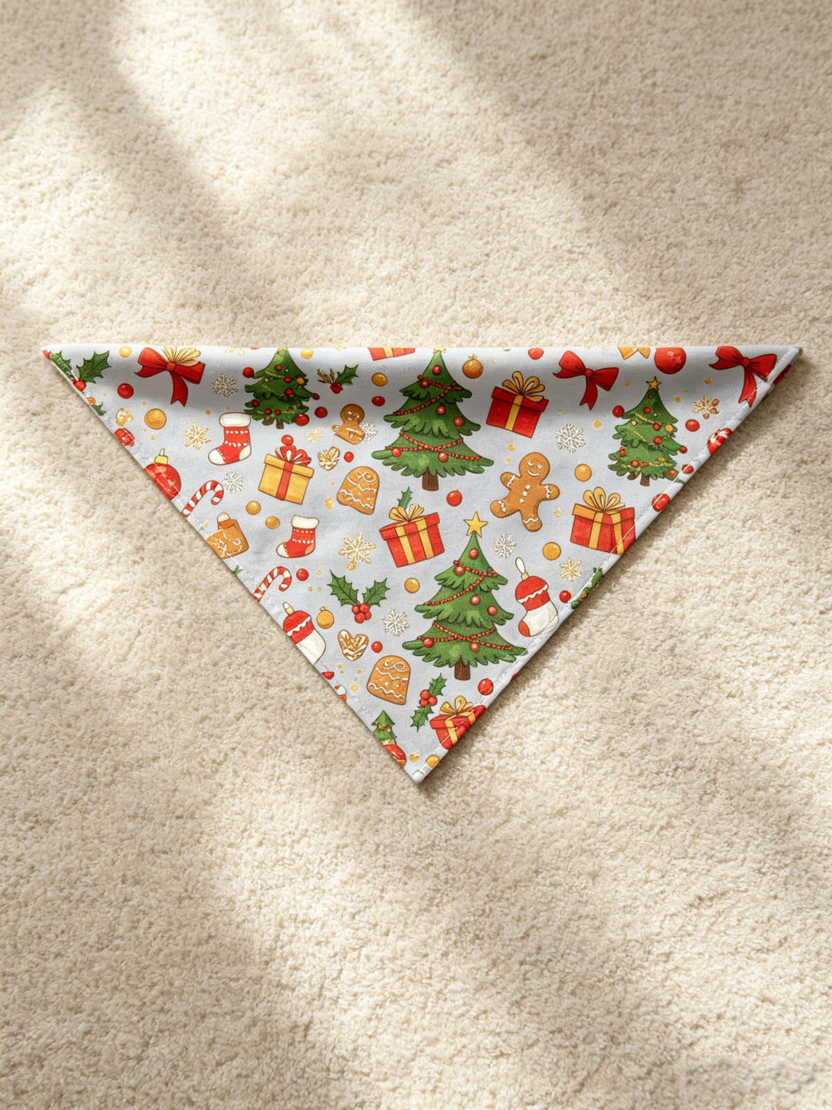 Christmas Family Sleepwear 2-Piece Button-Down Long Sleeve Long Pants with Pocket - Gingerbread Man & Gift Box Print