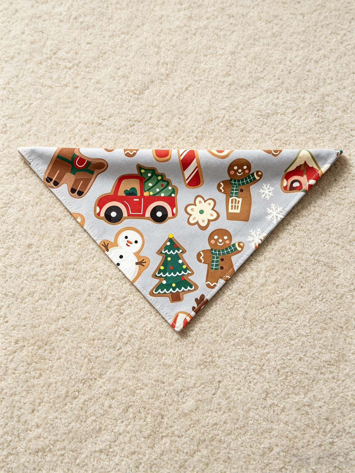 Family Christmas Pajamas Two-Piece Button-Front Long Sleeve Long Pants with Pocket - Gingerbread & Christmas Truck Print