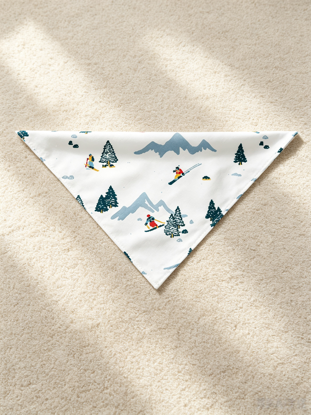 Alpine Skier & Pine Tree White Christmas Women Hooded Onesie - Zip-Up Loungewear