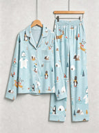 Nordic Arctic Animals & Igloo Scenic Winter Women Christmas Pajamas