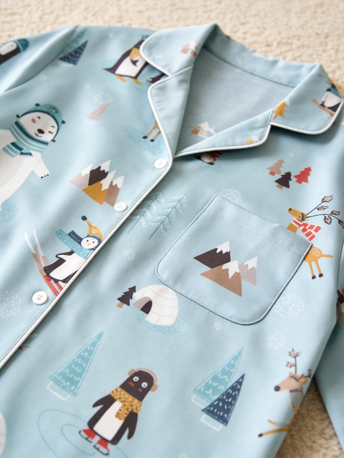Nordic Arctic Animals & Igloo Scenic Winter Women Christmas Pajamas