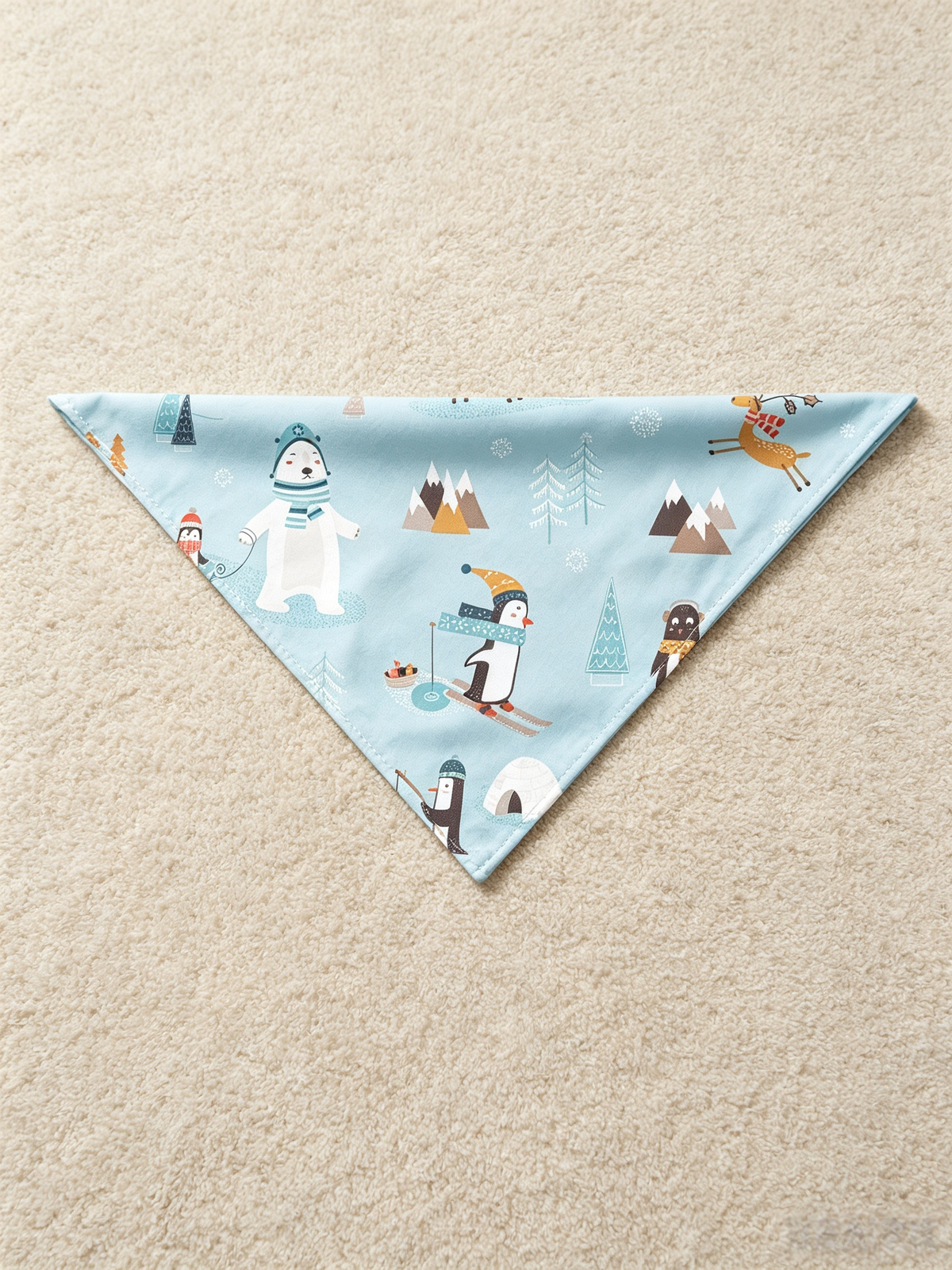 Winter Wonderland Polar Bear, Penguin & Reindeer Two-Piece Henley Neck Couple PJs
