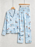 Whimsical Ice Skating Print Women  PJs