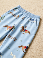 Retro Western Cowboy & Cactus Themed Women Christmas Pajamas