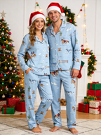 Retro Western Cowboy & Cactus Themed Women Christmas Pajamas