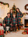 Forest Green Tartan Plaid Christmas Family Hooded Onesie - Zip-Up Loungewear